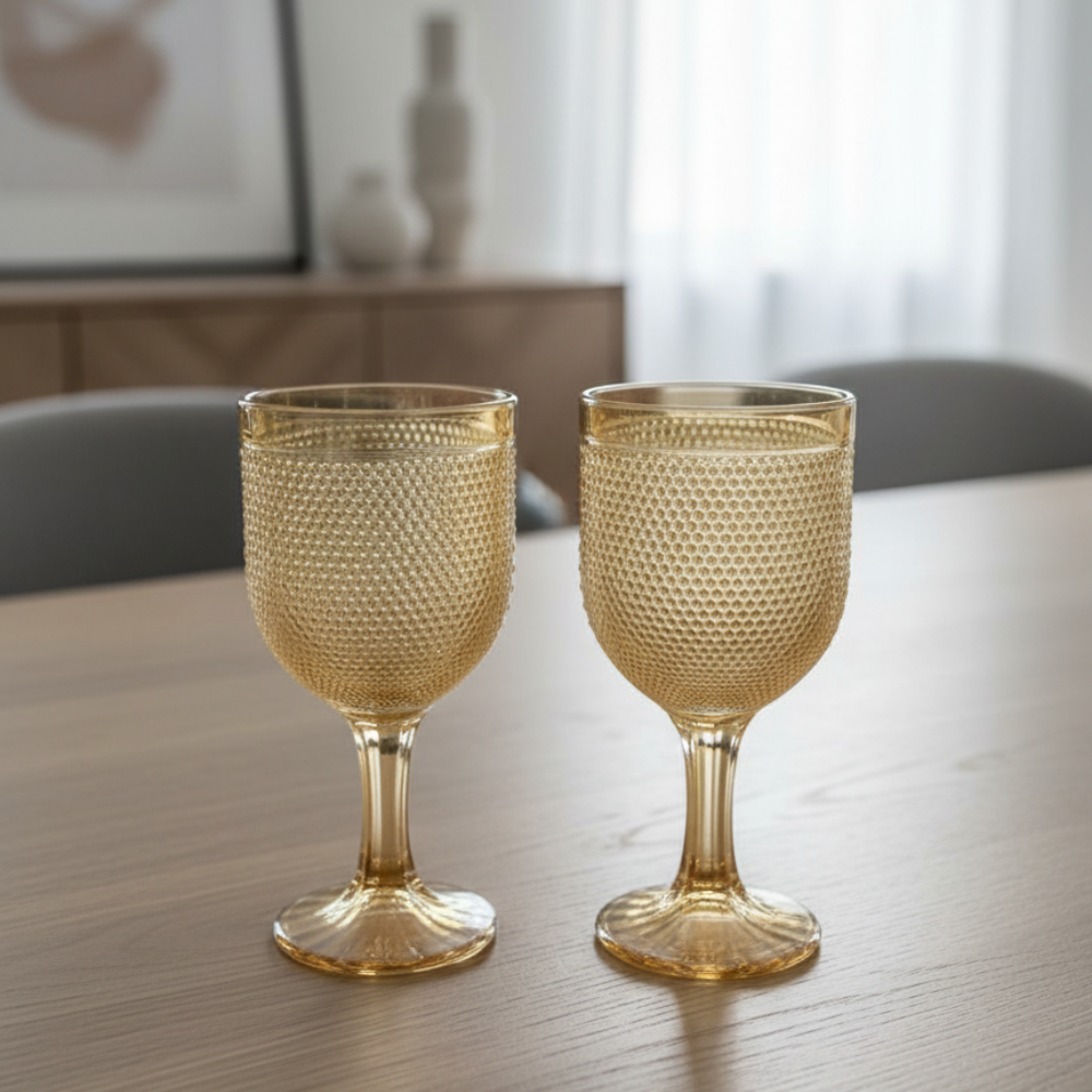 Set x6 copas de vino Dot gold