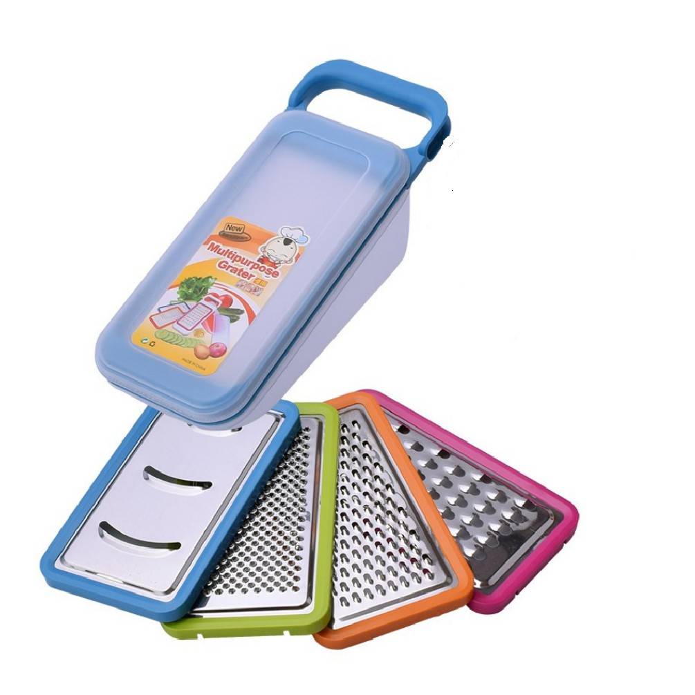 Rallador con contenedor con 4 modelos de rallado