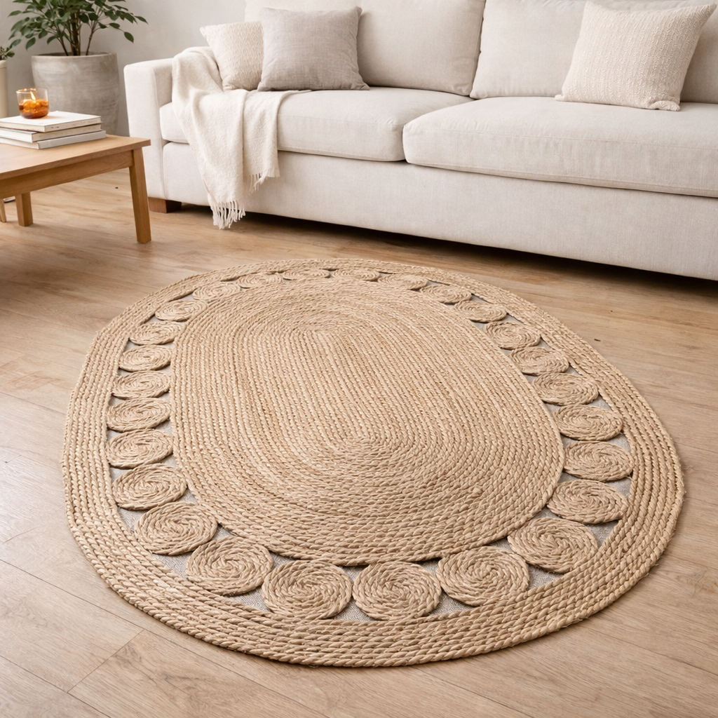 Alfombra Sol Oval con borde