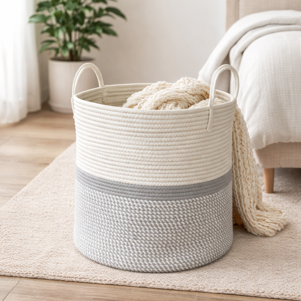 Canasto de guardado line con manija 66x40 cm