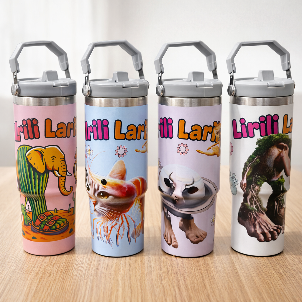 Vaso térmico de acero inoxidable Brainrots 900 ml