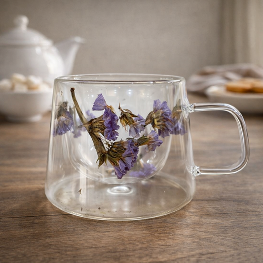 Taza Floral doble pared por mayor - Bazar Mayorista