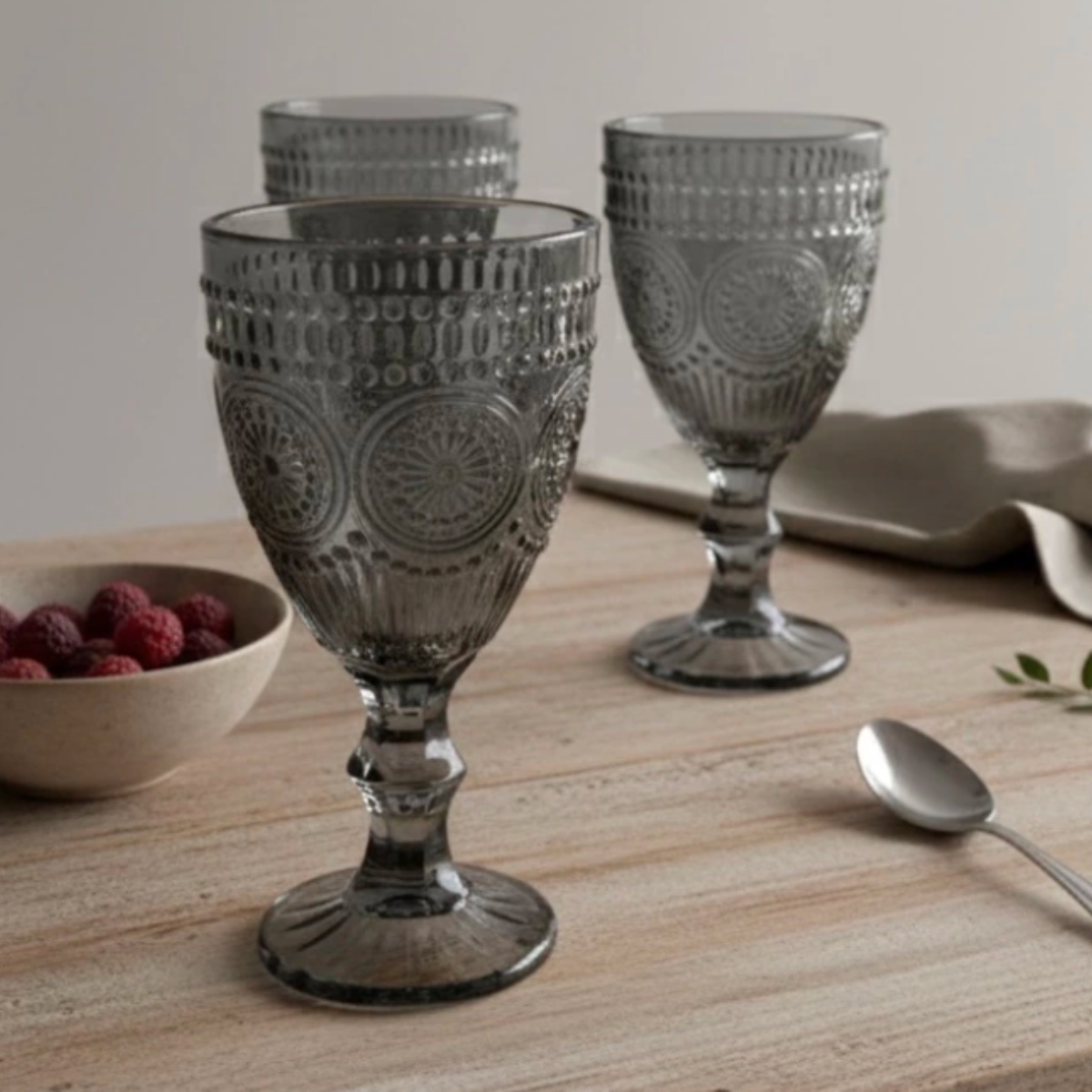 Copa de vino flower grey