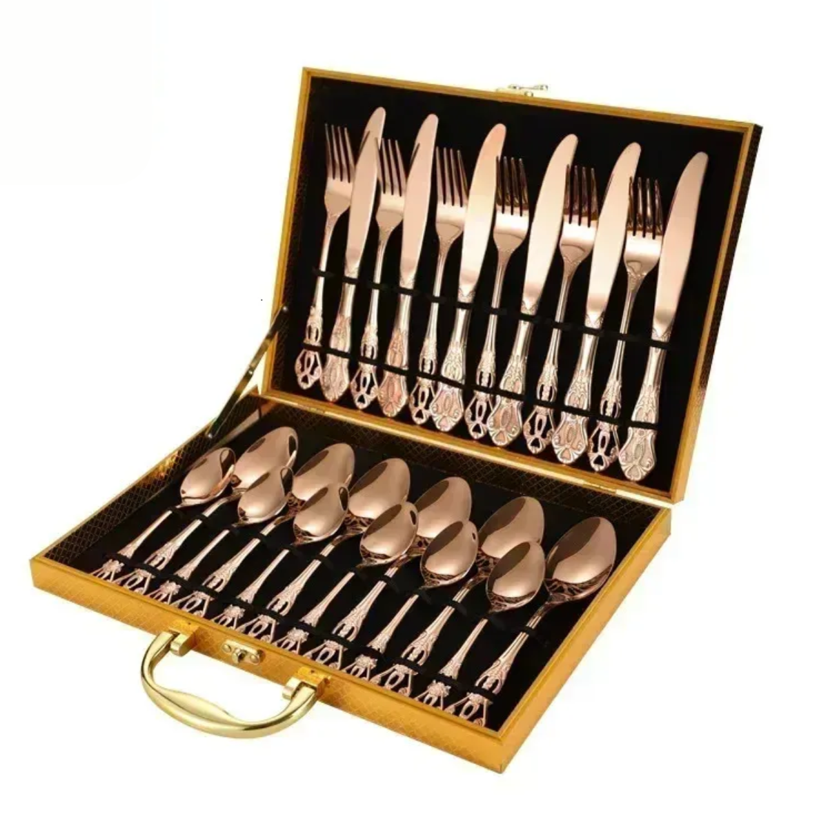 Cubiertos Set x24 Cobre por mayor - Bazar Mayorista