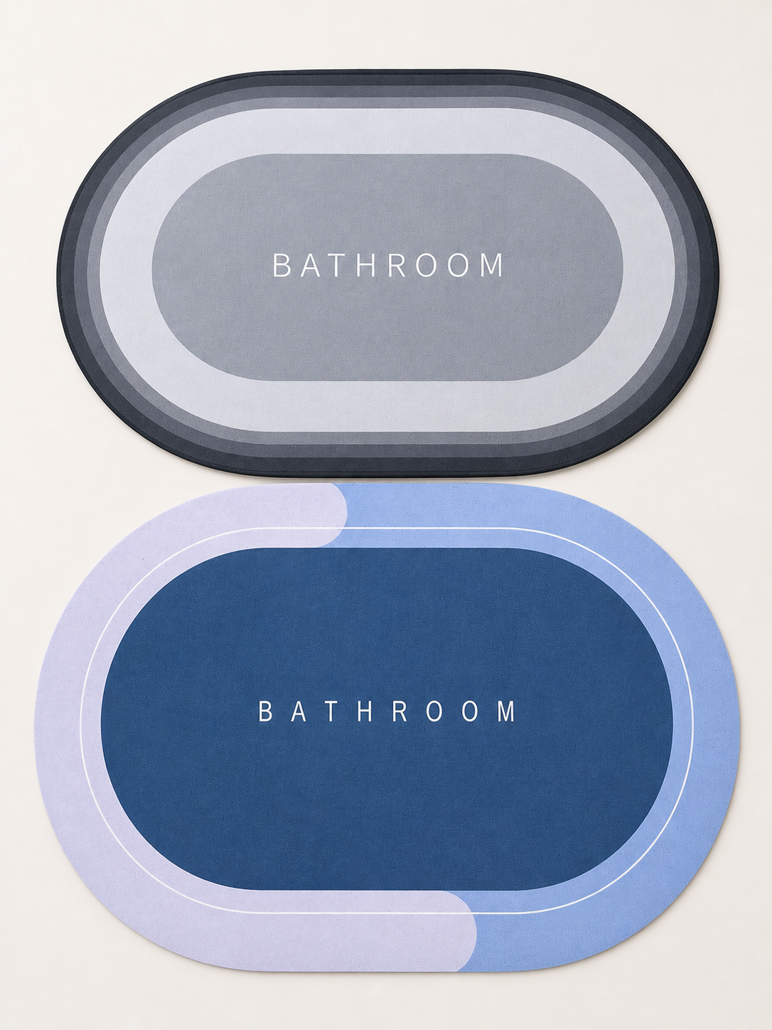 Alfombra antideslizante ovalada de baño 38 x 58 cm