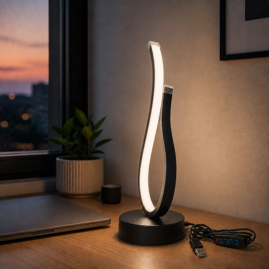 Lámpara LED de Escritorio Bucle 2 USB en ambiente lifestyle