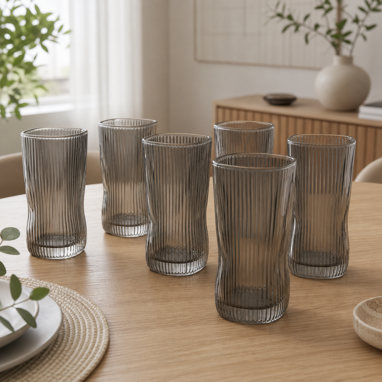 Set x6 vasos altos curved grey lifestyle RM42-91