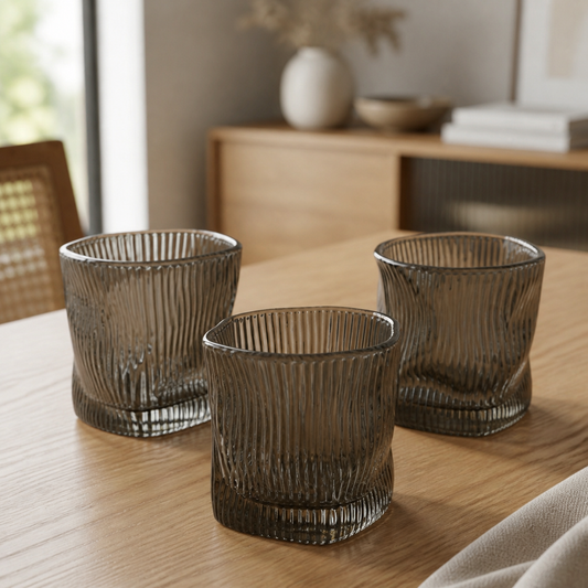 Set x6 vasos bajos curved gray lifestyle RM42-88