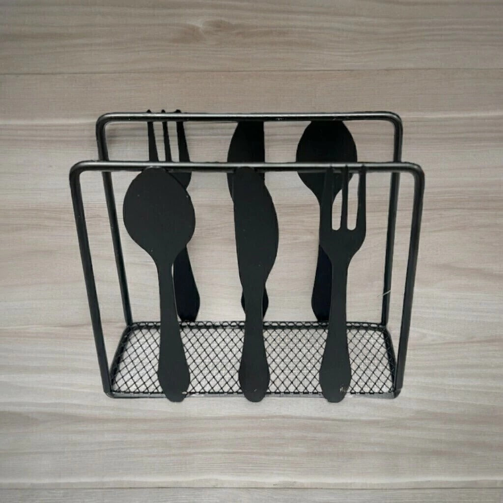 Porta servilletas cubiertos black