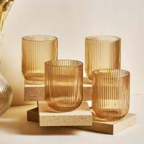 Vaso corto line gold