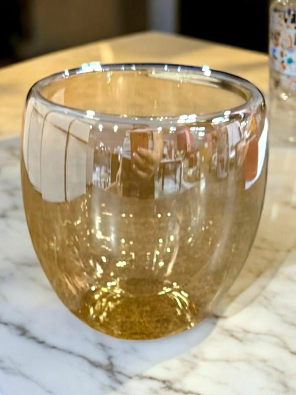 Taza doble vidrio sin asa color