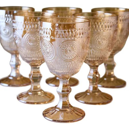 Copa de vino flower gold