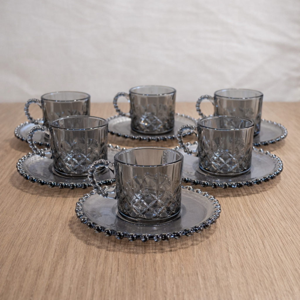 Set x 6 tazas Stylo Grey por mayor - Bazar Mayorista
