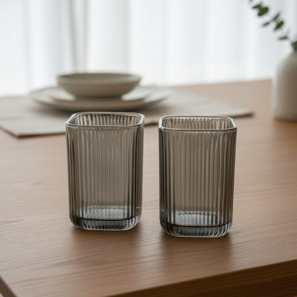 Set x 6 vasos bajos Cube Grey