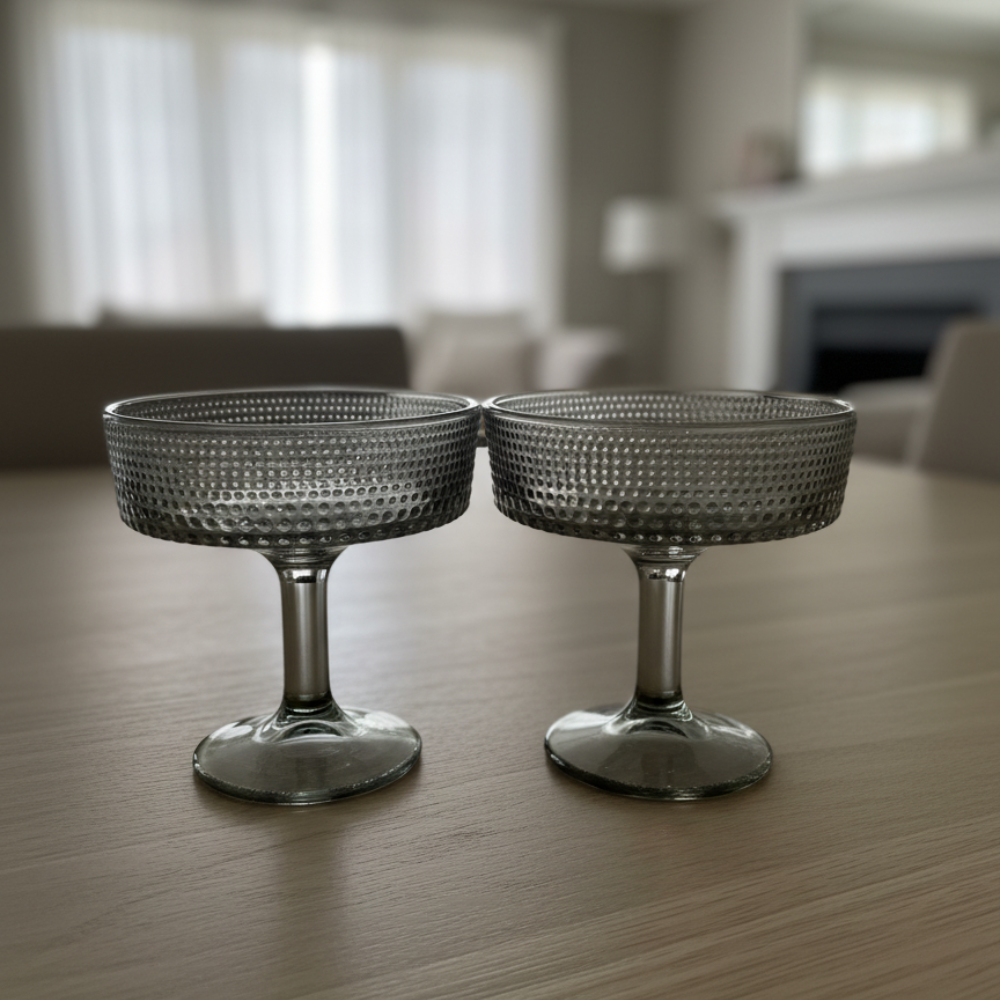 set x 6 copas de champagne Dot Grey