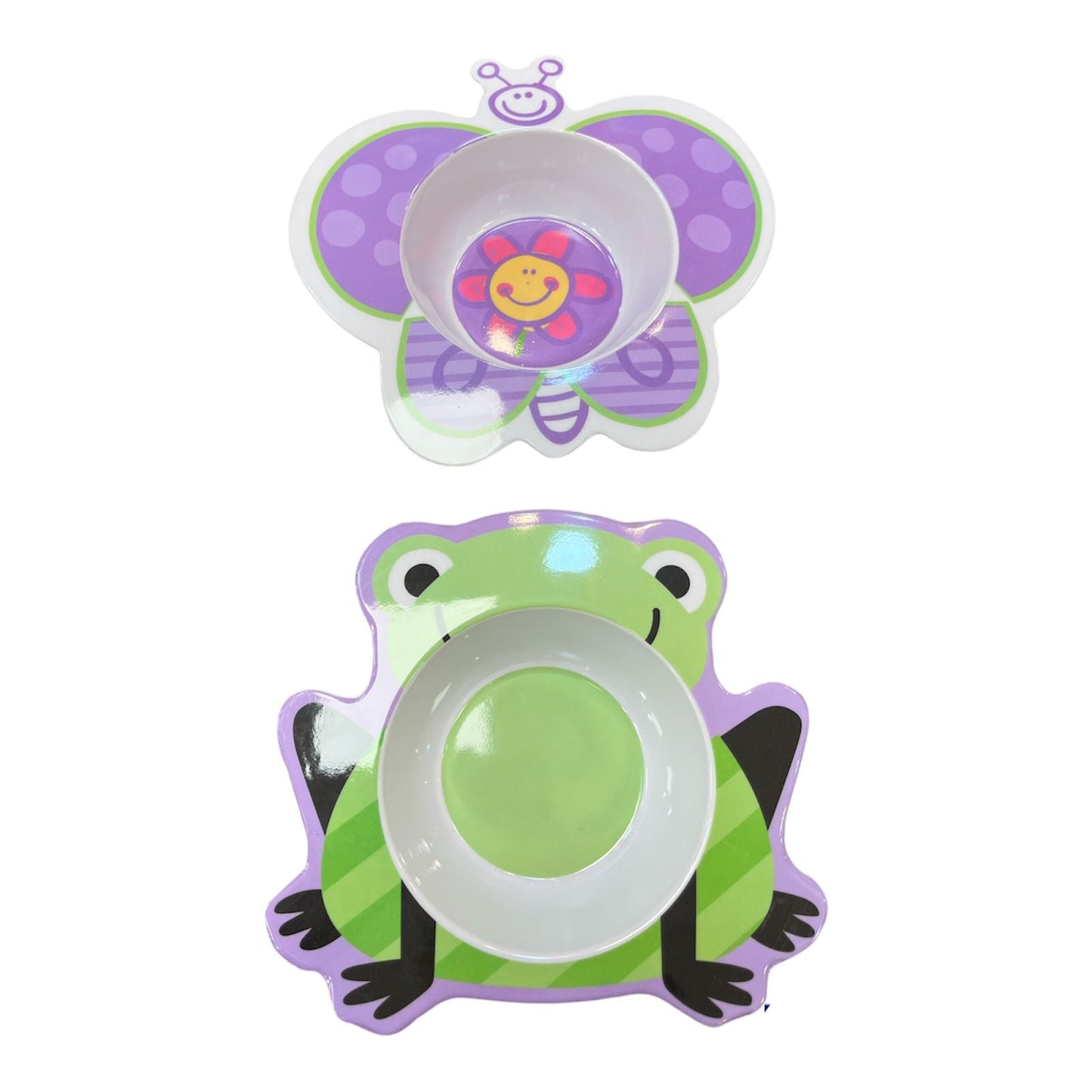 Plato ranita y mariposa