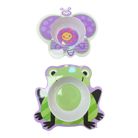 Plato ranita y mariposa