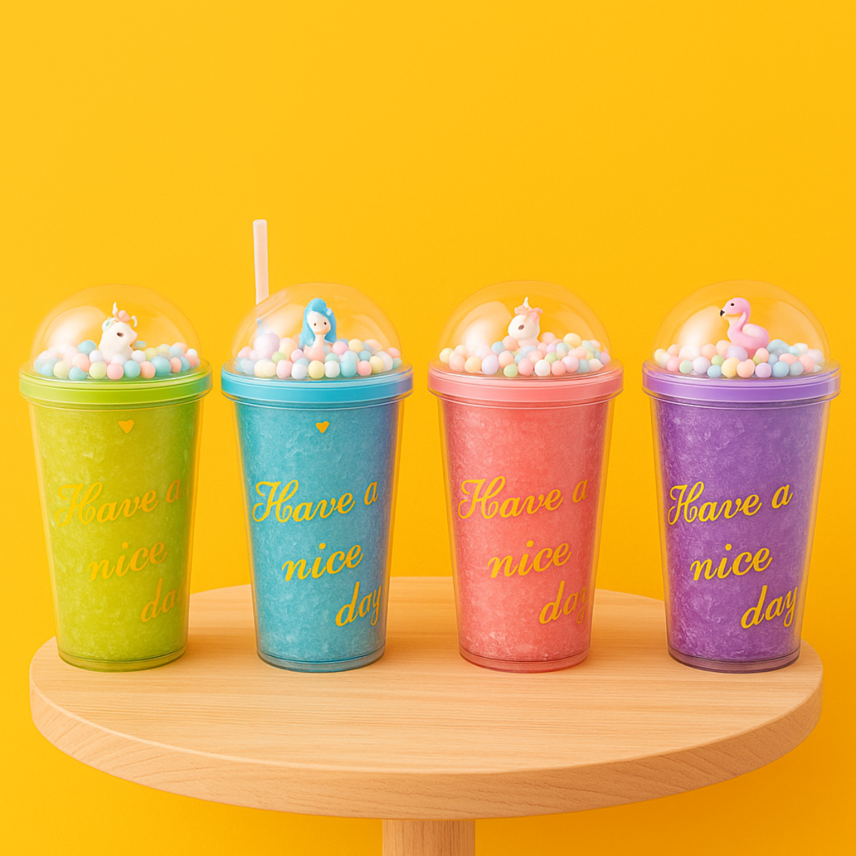 Vaso acrilico unicornio