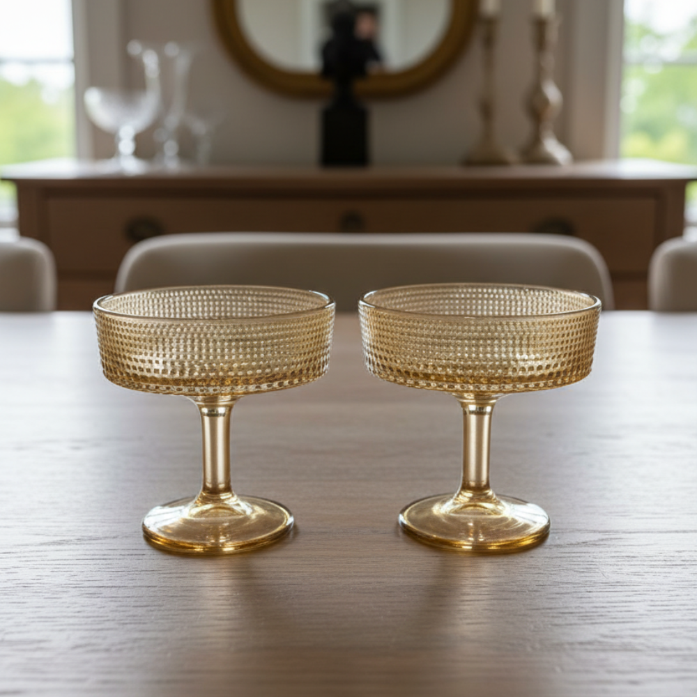 set x 6 copas de champagne Dot gold