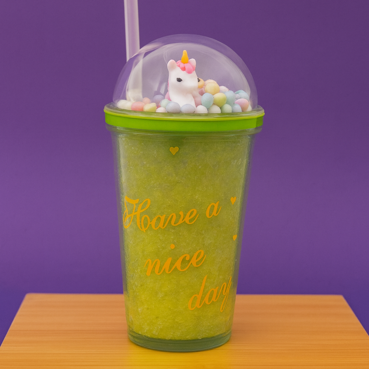 Vaso acrilico unicornio