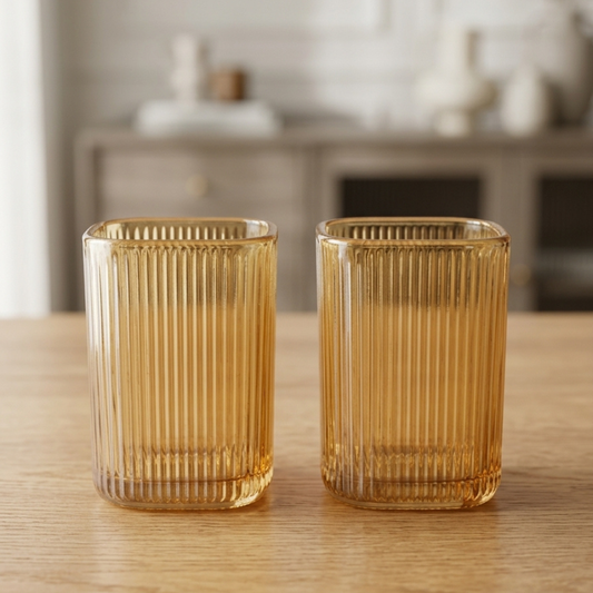 Set x 6 vasos bajos Cube Gold