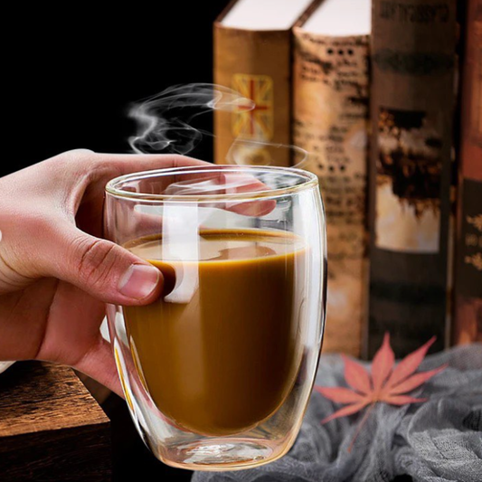 Set 3 vasos doble vidrio curvo