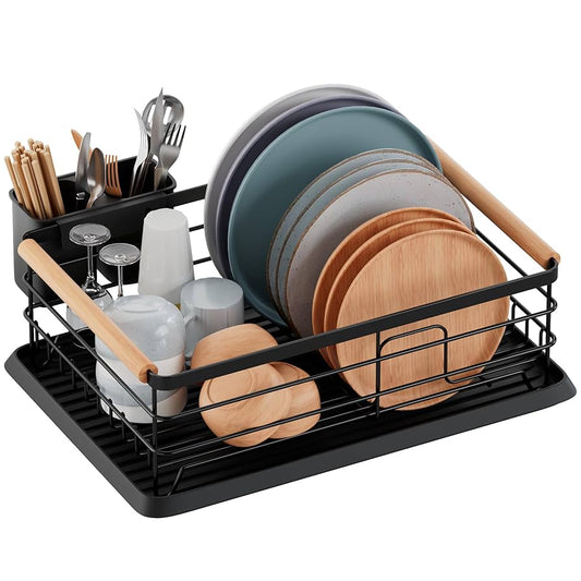 Escurridor de platos con bandeja y cubiertero