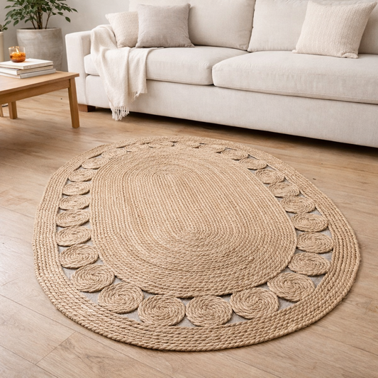 Alfombra Sol Oval con borde