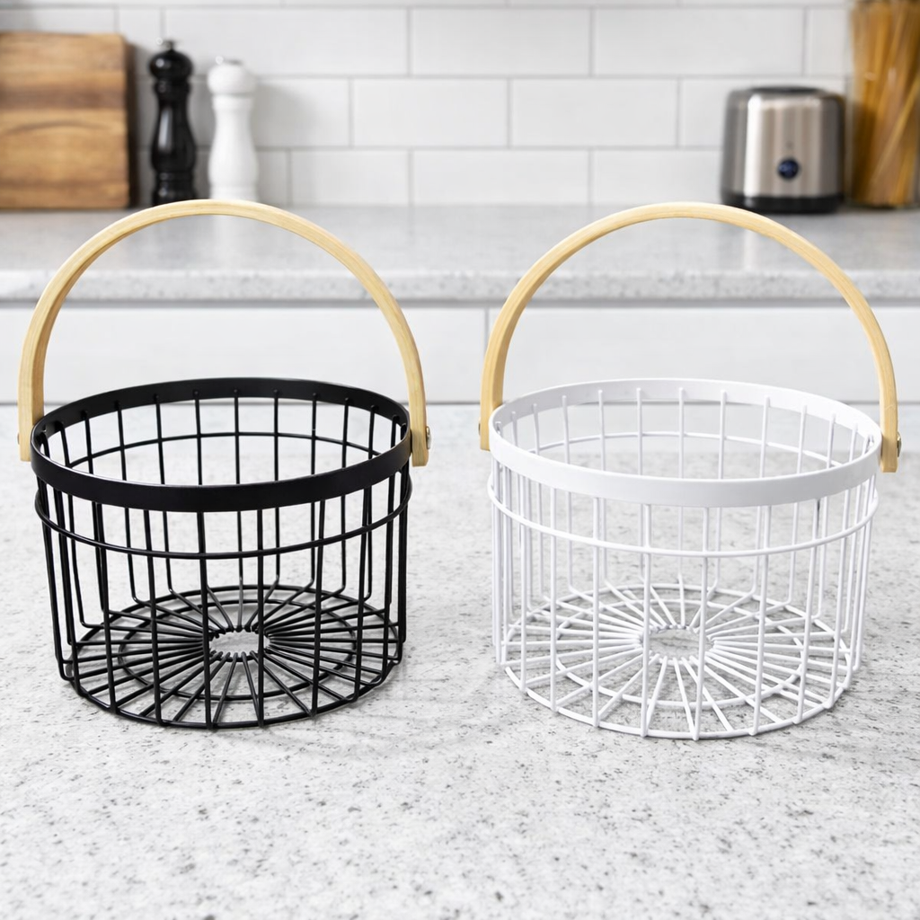 Canasto Metálico tipo frutera /panera Chica