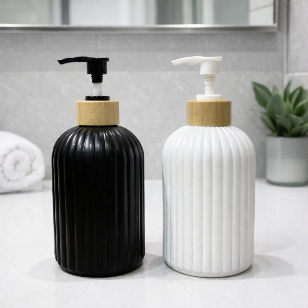 Dispenser de Jabon Bambú Cerámica por mayor - Bazar Mayorista