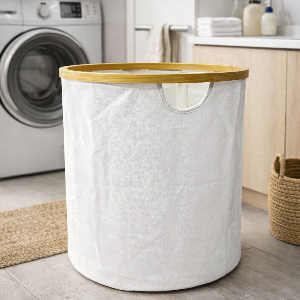 Cesto Plegable Cilindrico Bambú