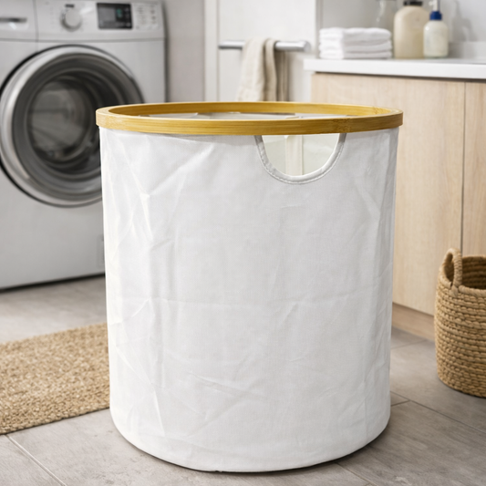 Cesto Plegable Cilindrico Bambú