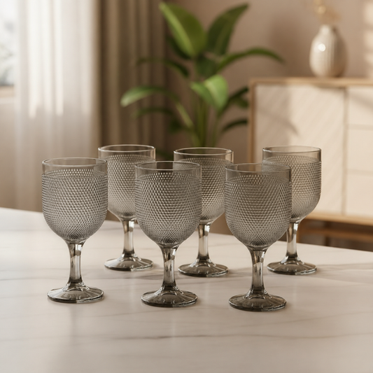 Set x6 copas de vino Dot Grey