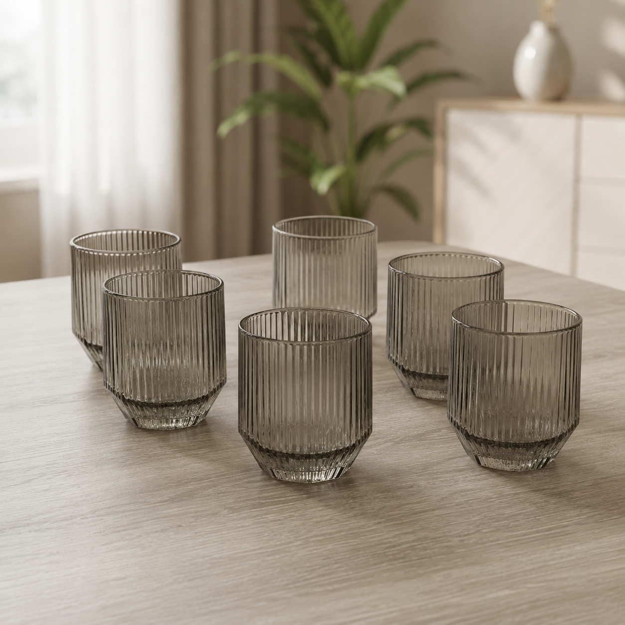 Vaso corto diamond line grey
