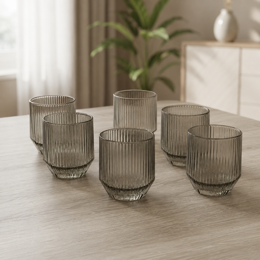Vaso corto diamond line grey