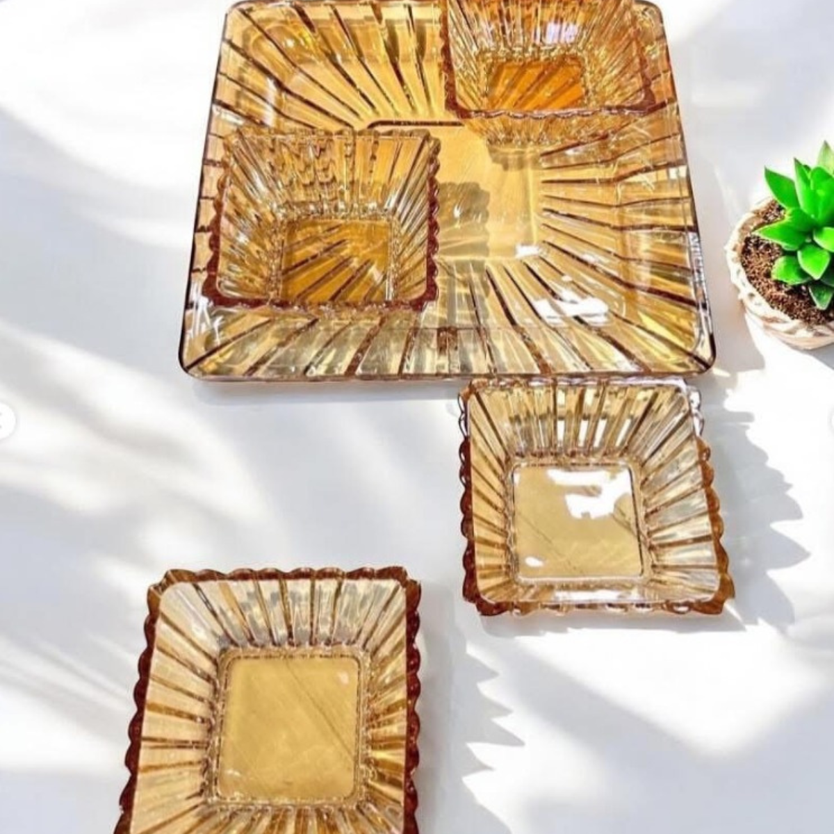 Set bowls y plato Bossa Nova Dorado