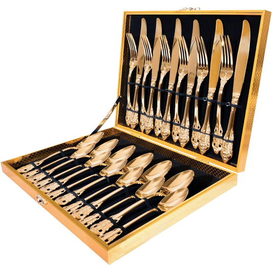 Cubiertos Set x24 Dorados