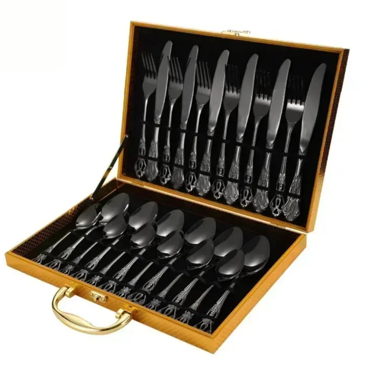 Cubiertos Set x24 Negro