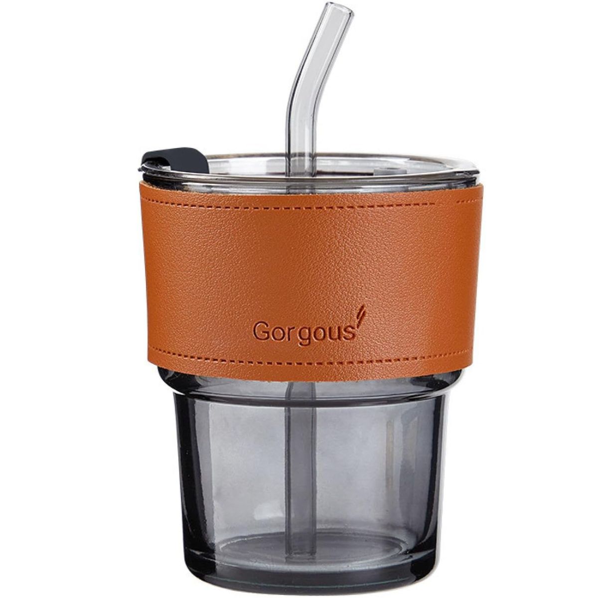 Vaso de vidrio ambar