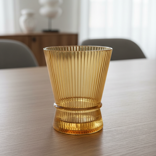 Set x 6 vasos cortos white corner gold