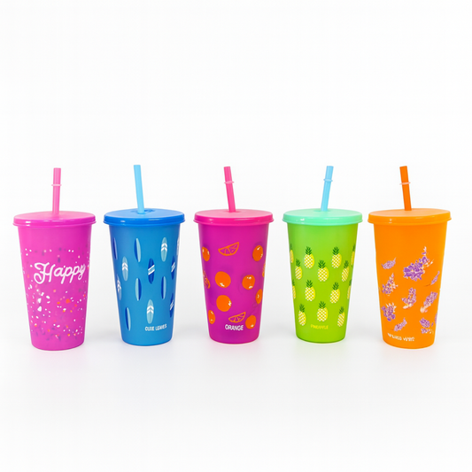 Vaso Magico con sorbete y tapa por mayor - Bazar Mayorista