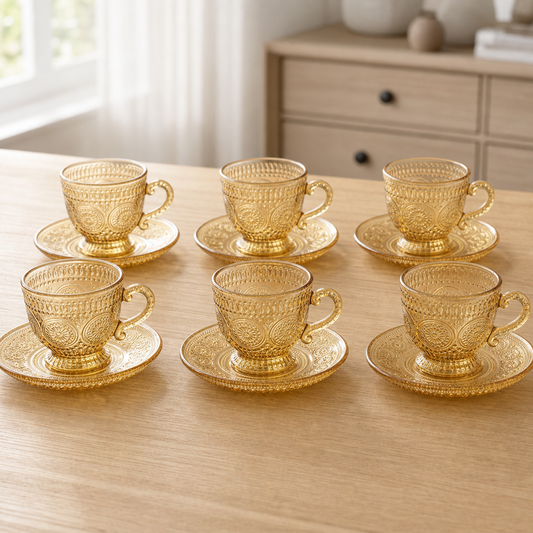 RM26-119 - Set tazas cafe flower gold