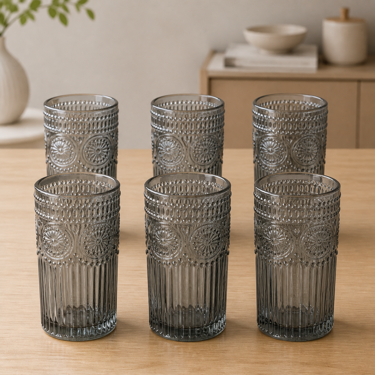 RM26-124 - Vaso largo flower grey