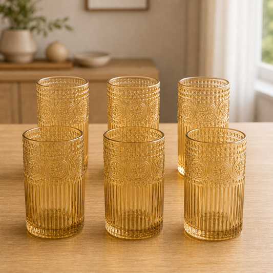 RM26-125 - Vaso largo flower gold