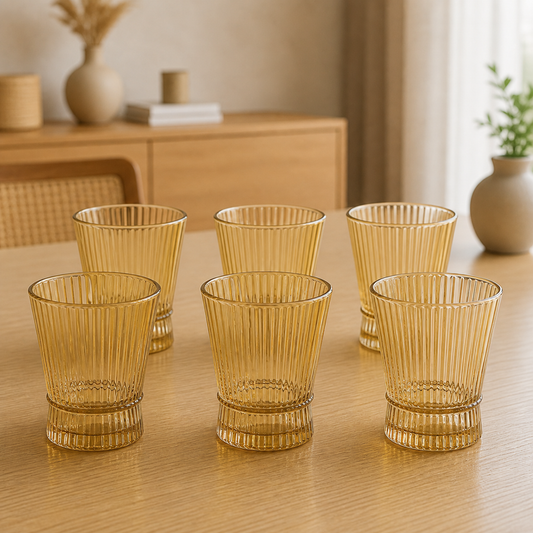 RM42-56 - Set x 6 vasos cortos white corner gold - set x6