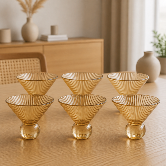 RM42-62 - Set x 6 compoteras Corner Gold - set x6