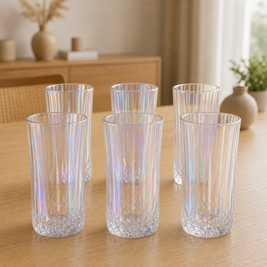 RM42-72 - Set x 6 vasos altos Stylo tornasol - set x6