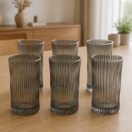RM42-91 - Set x6 vasos altos curved grey - set x6