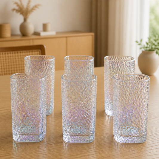 RM42-96 - Set x6 vasos square mouth altos Tornasol - set x6
