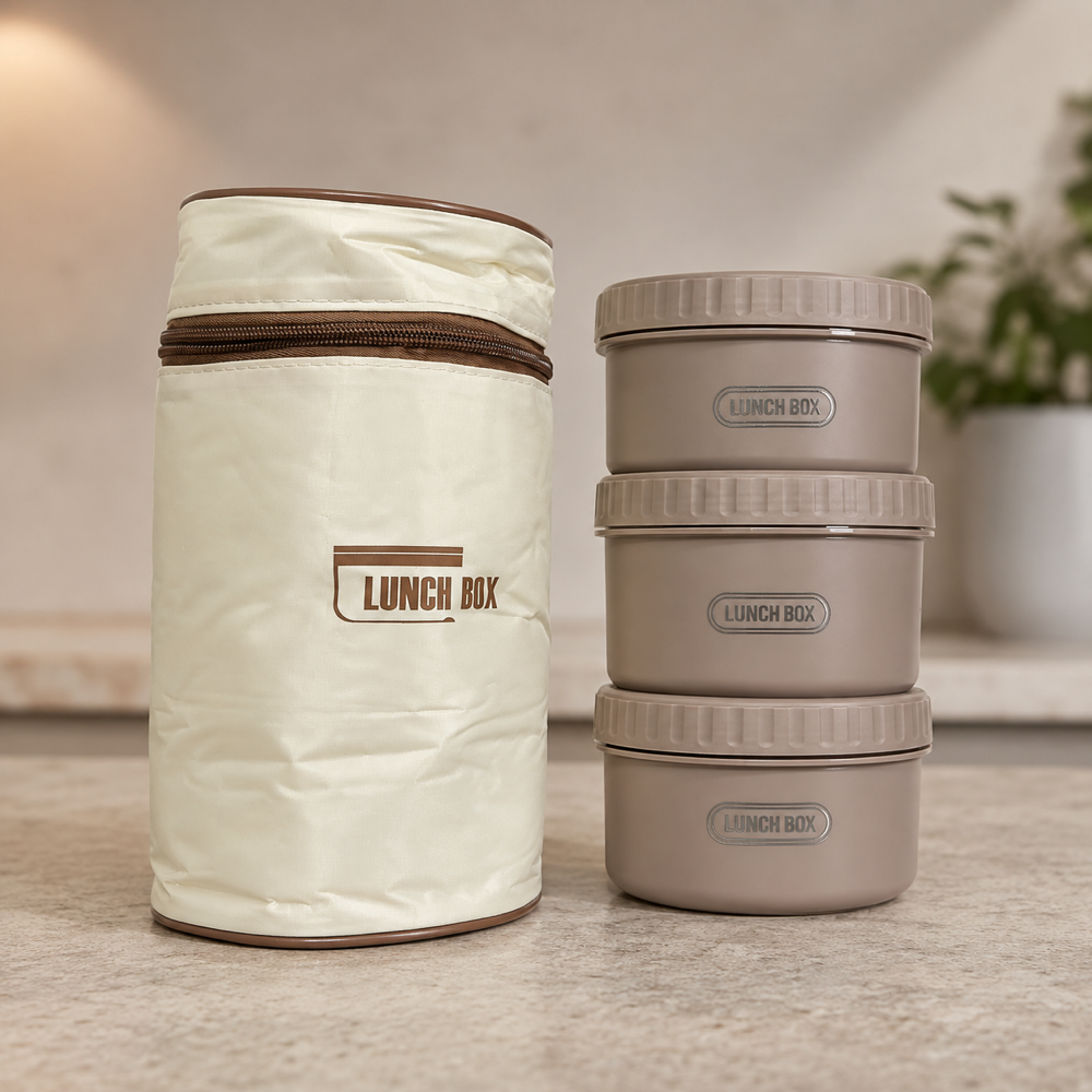 Kit cerrado de Lunchera Térmica con tres contenedores herméticos